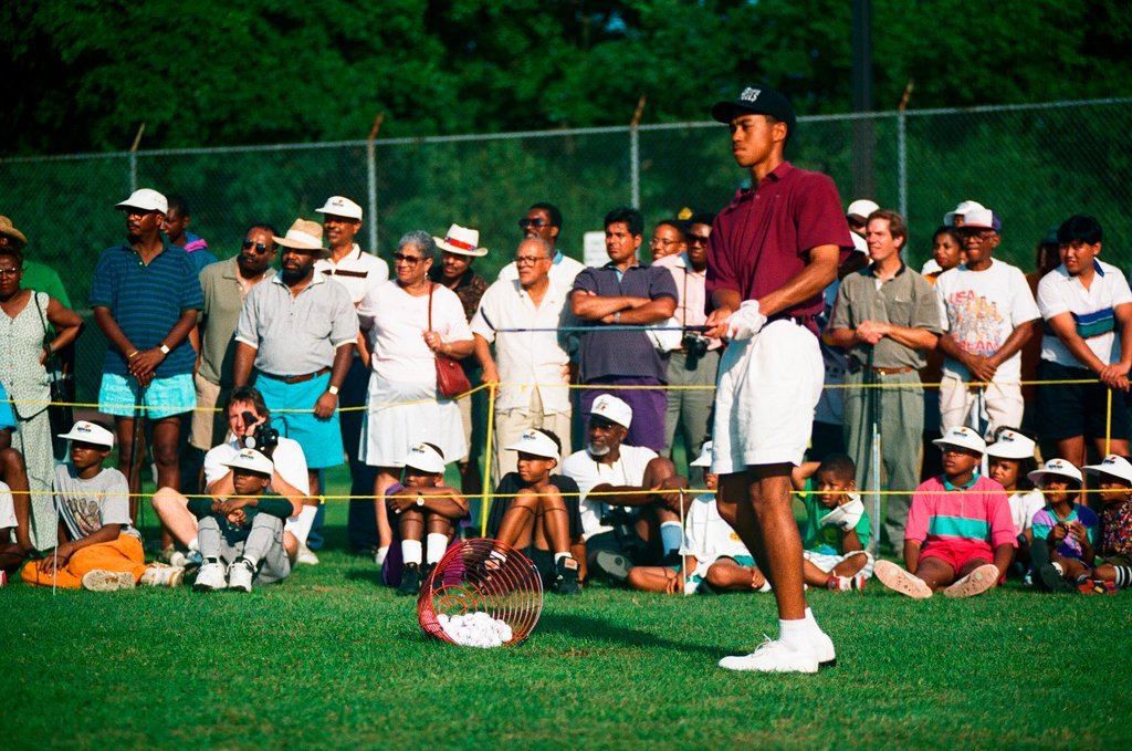 Tiger Woods hitting golf balls - Chicago Sun-Times