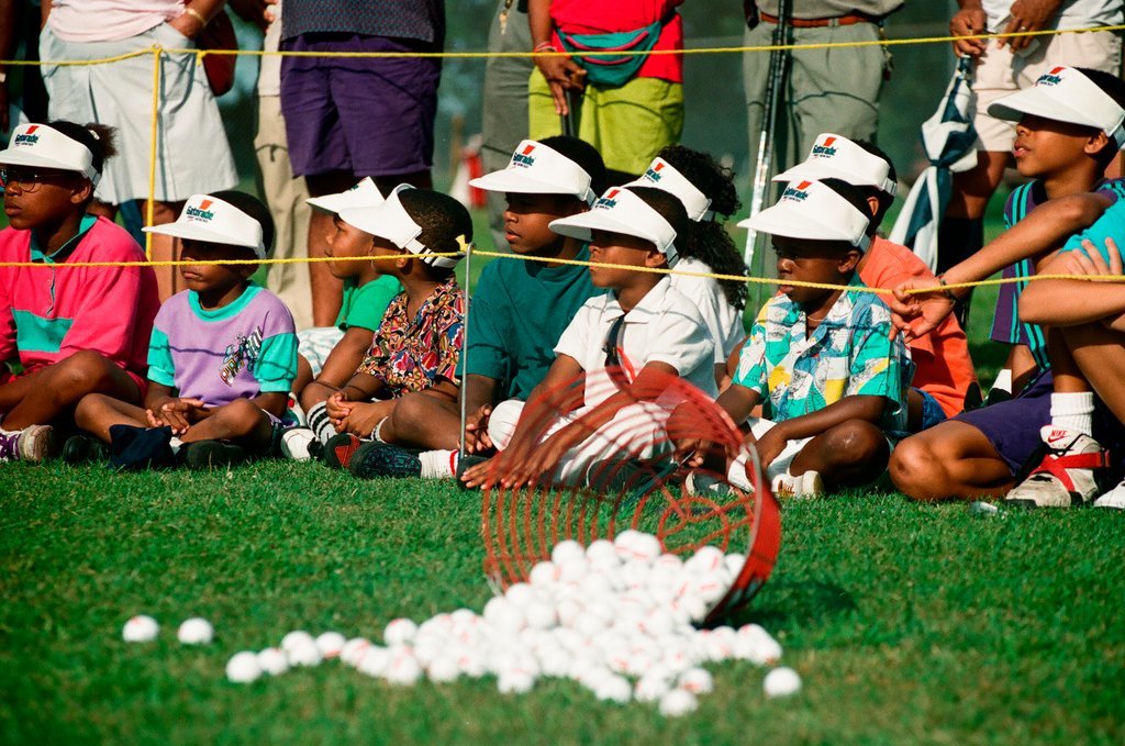 Tiger Woods hitting golf balls - Chicago Sun-Times