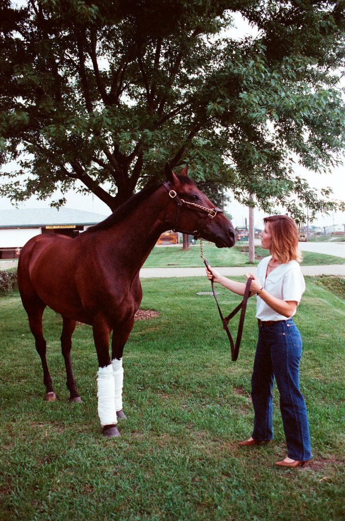 Horse Double Booked and trainer - Chicago Sun-Times