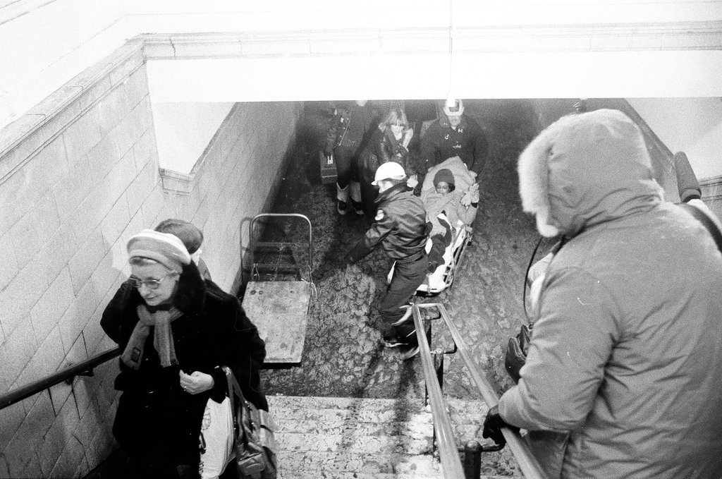Injured people at the site of a commuter train accident - Chicago Sun-Times
