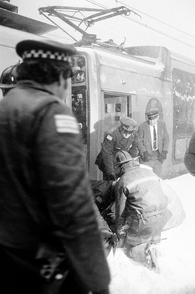 Injured people at the site of a commuter train accident - Chicago Sun-Times