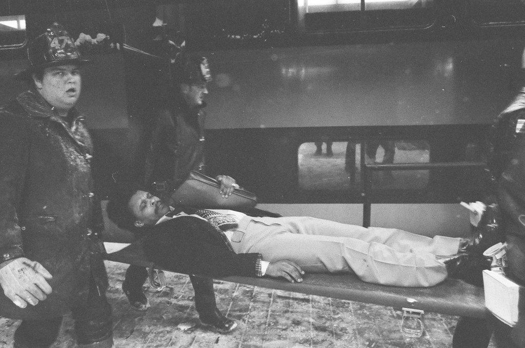 Injured people at the site of a commuter train accident - Chicago Sun-Times