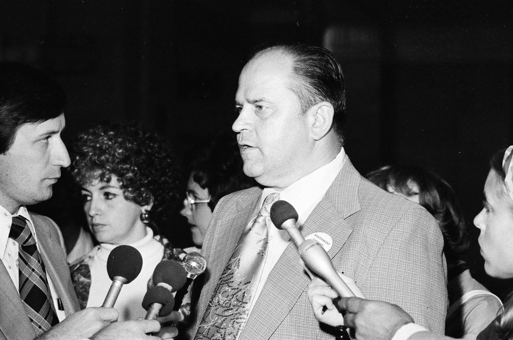 Members of Southwest Parish and Neighborhood Federation outside the Mayor's Office - Henry Herr Gill for Chicago Sun-Times