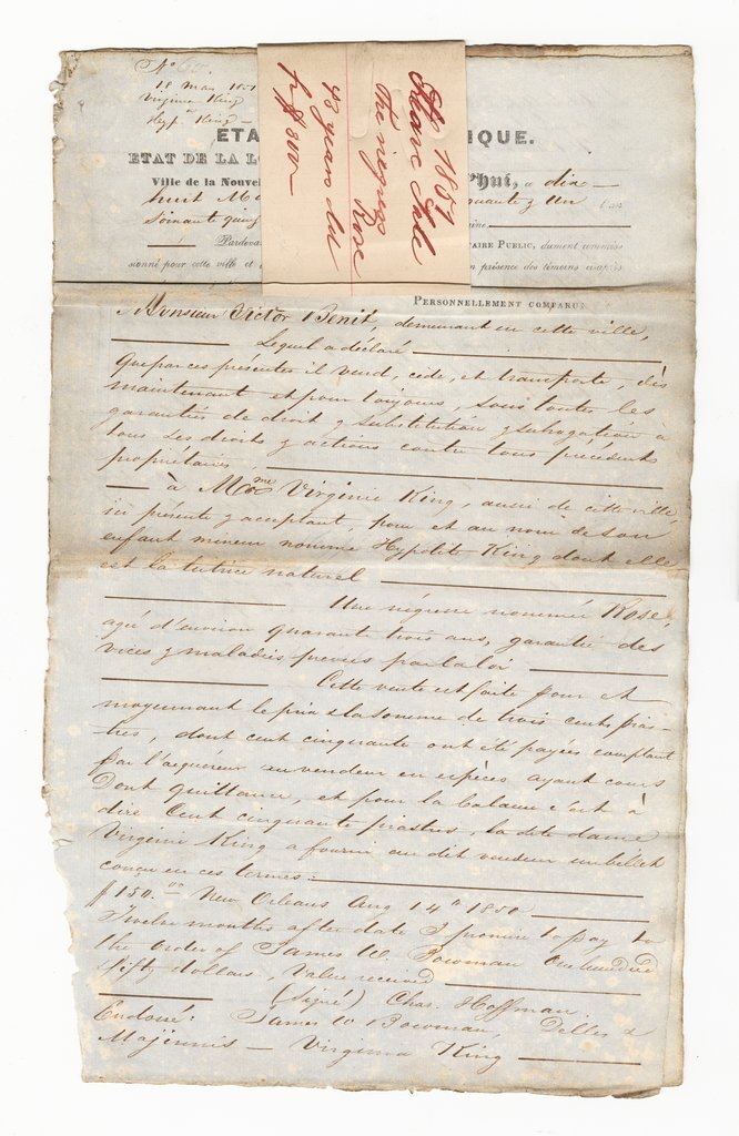 Bill of sale of Rose