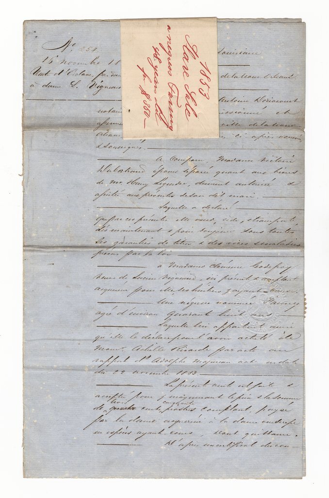 Bill of sale of Fanny