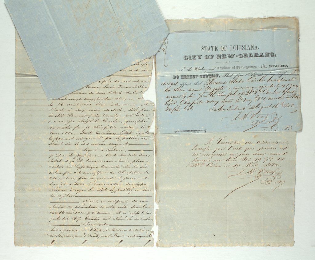 Bill of sale of Auguste