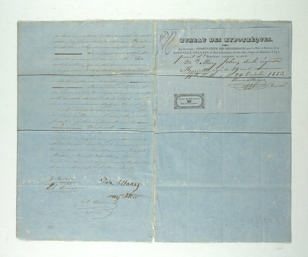 Bill of sale of Henrietta