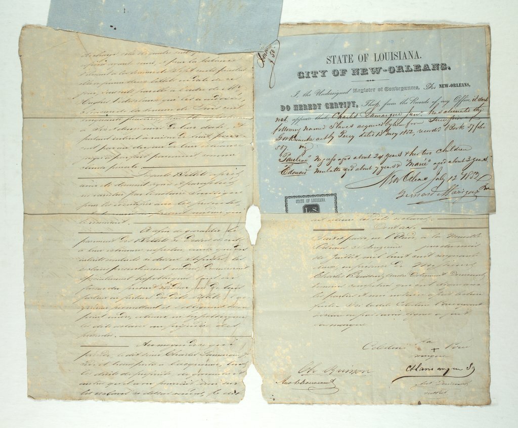 Bill of sale of enslaved people