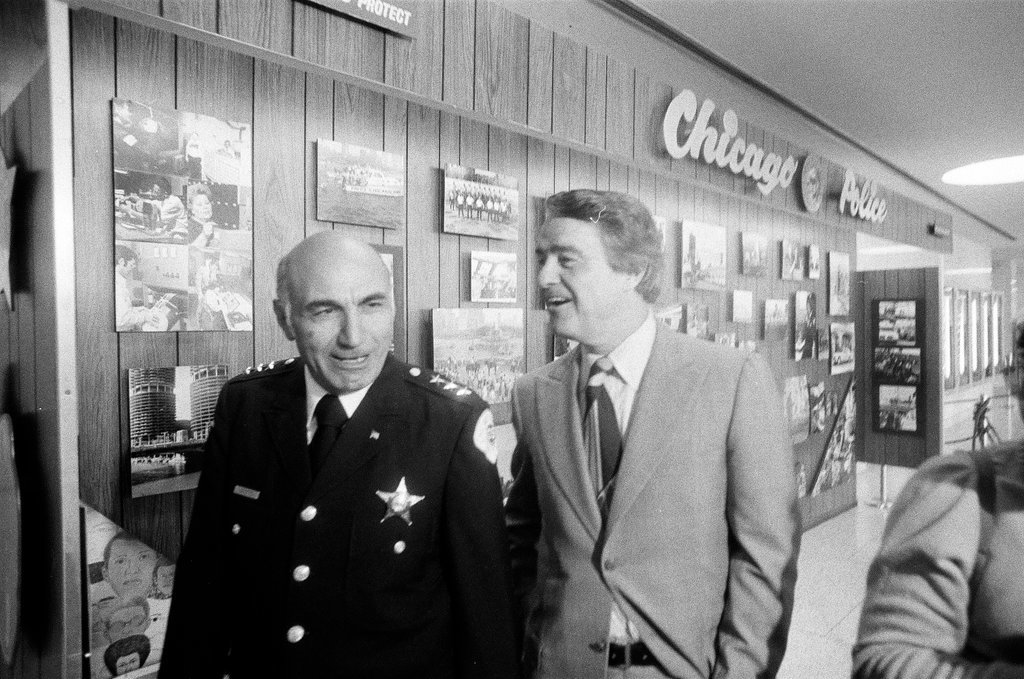 Sargent R. Shriver visits police headquarters - John H. White for Chicago Sun-Times