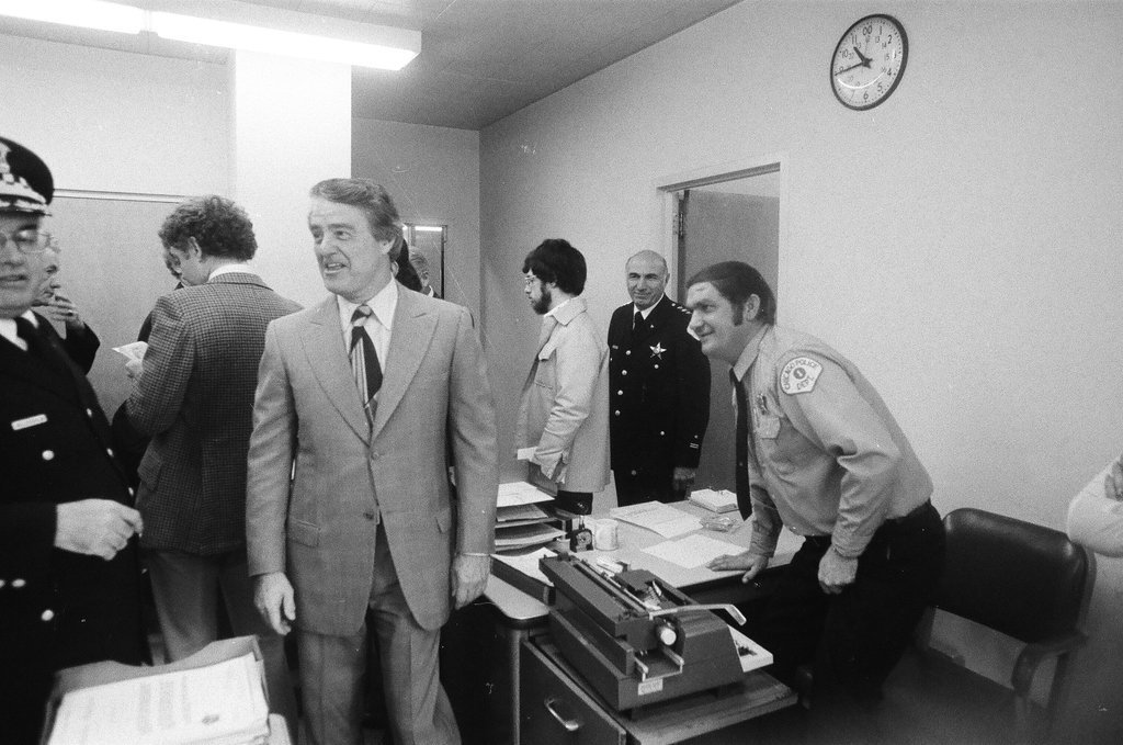 Sargent R. Shriver visits police headquarters - John H. White for Chicago Sun-Times
