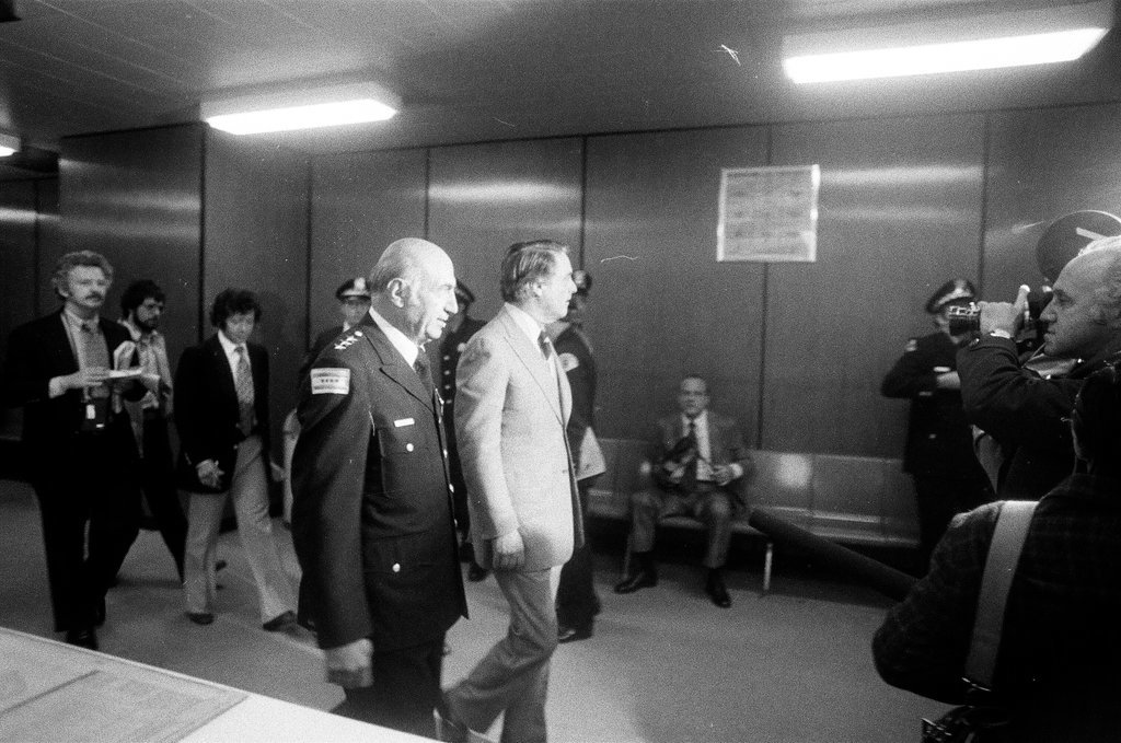 Sargent R. Shriver visits police headquarters - John H. White for Chicago Sun-Times