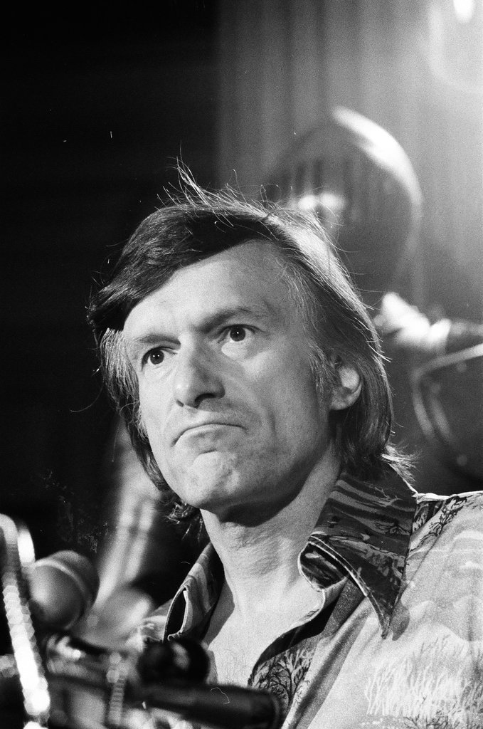 Hugh Hefner speaks at press conference - John Tweedle for Chicago Sun-Times