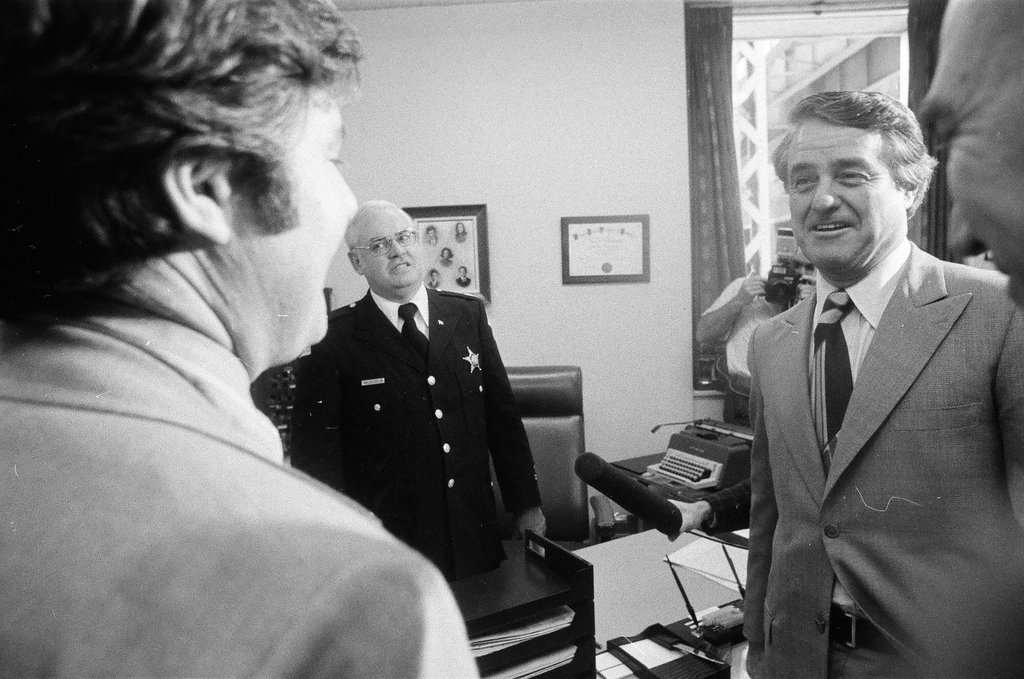 Sargent R. Shriver visits police headquarters - John H. White for Chicago Sun-Times