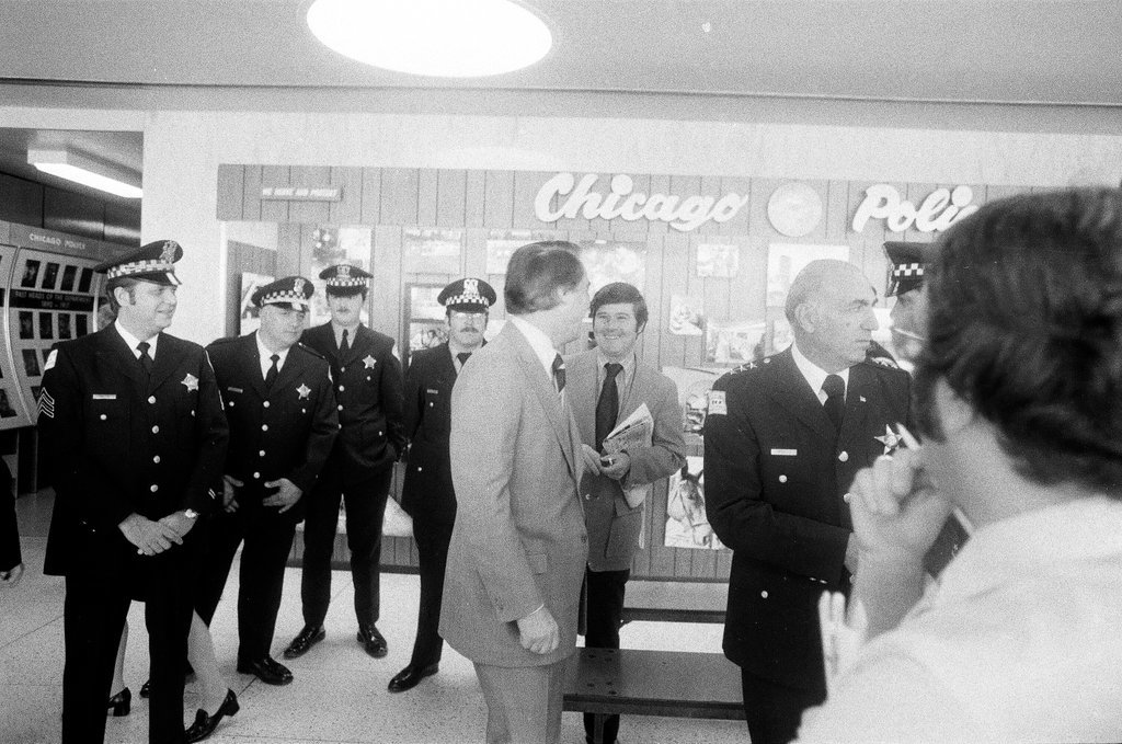 Sargent R. Shriver visits police headquarters - John H. White for Chicago Sun-Times