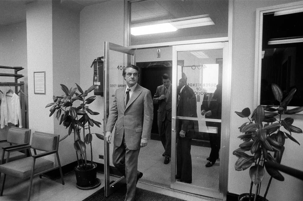 Sargent R. Shriver visits police headquarters - John H. White for Chicago Sun-Times