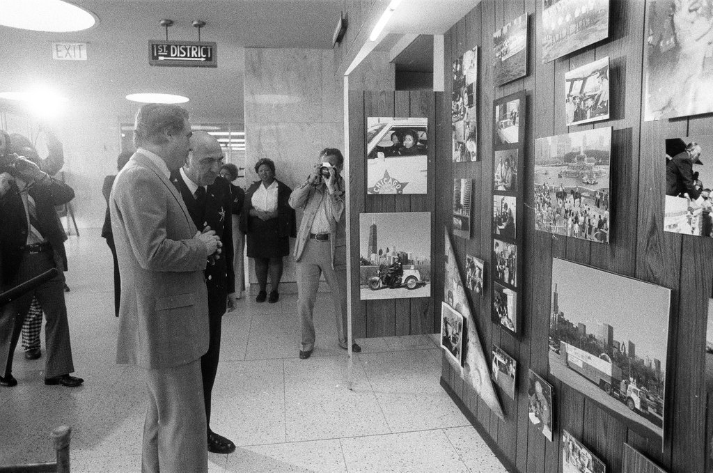 Sargent R. Shriver visits police headquarters - John H. White for Chicago Sun-Times