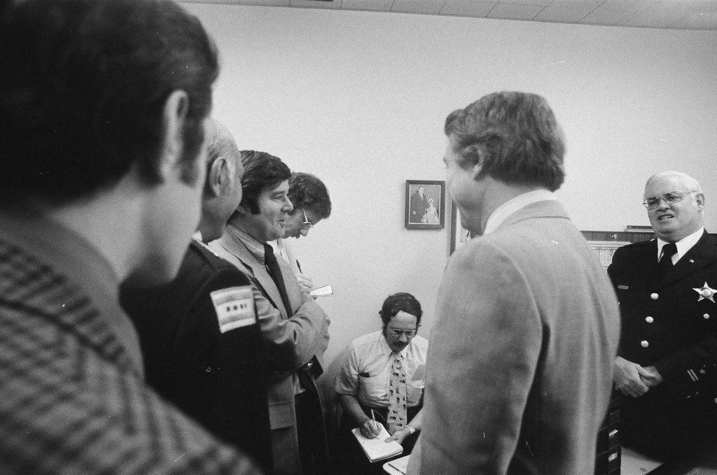 Sargent R. Shriver visits police headquarters - John H. White for Chicago Sun-Times