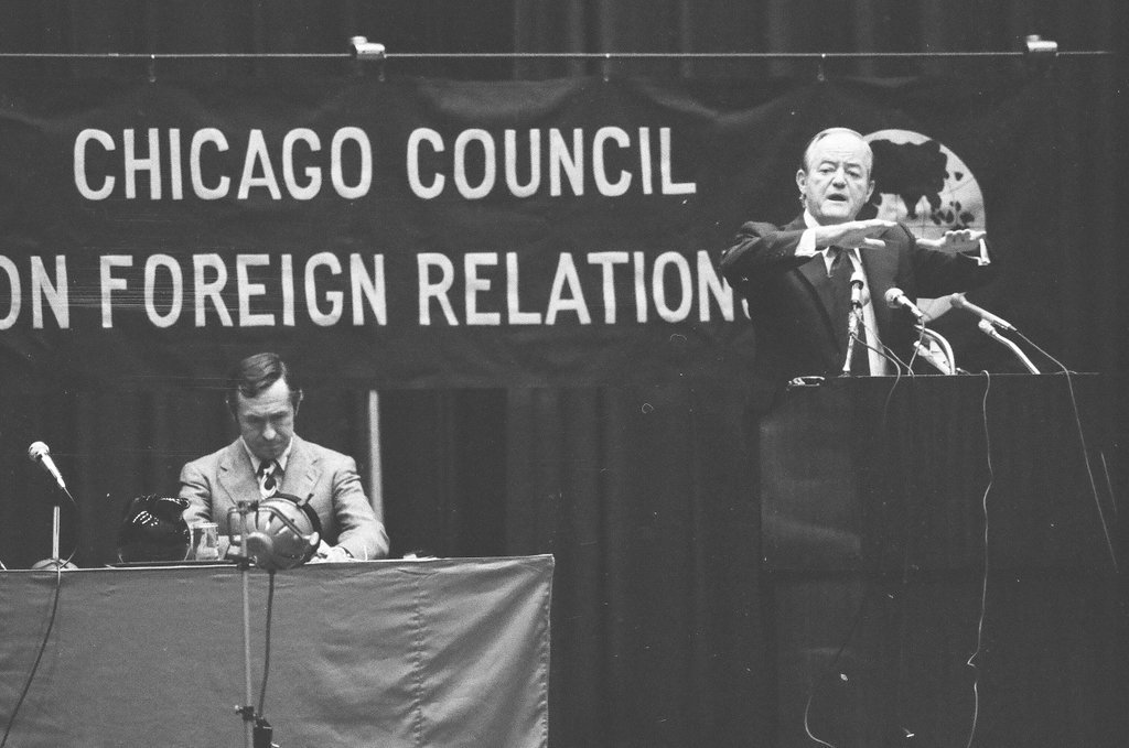 Hubert Humphrey speaks to Chicago Council on Foreign Relations - Randy B. Leffingwell for Chicago Sun-Times