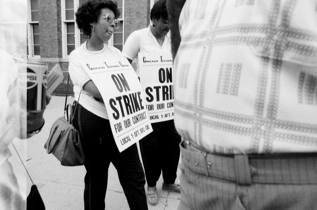 DuSable teachers on strike - Amanda Alcock for Chicago Sun-Times