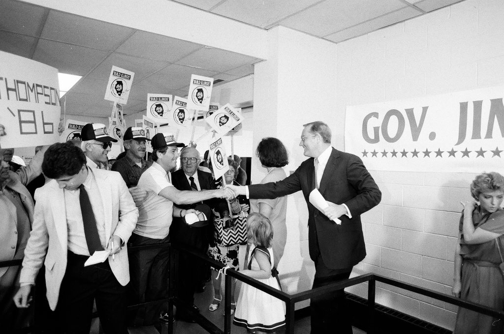 Governor Thompson announces fourth term - Bob (Robert) Black for Chicago Sun-Times