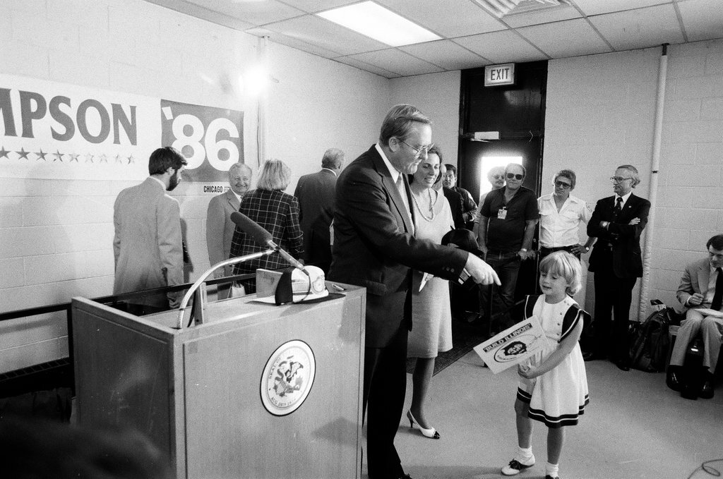 Governor Thompson announces fourth term - Bob (Robert) Black for Chicago Sun-Times