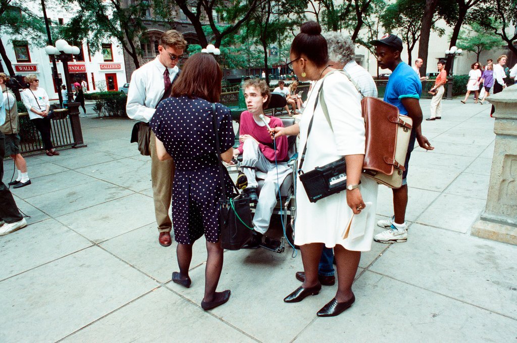 Disability rights activists demonstrate against telethon - Ellen Domke for Chicago Sun-Times