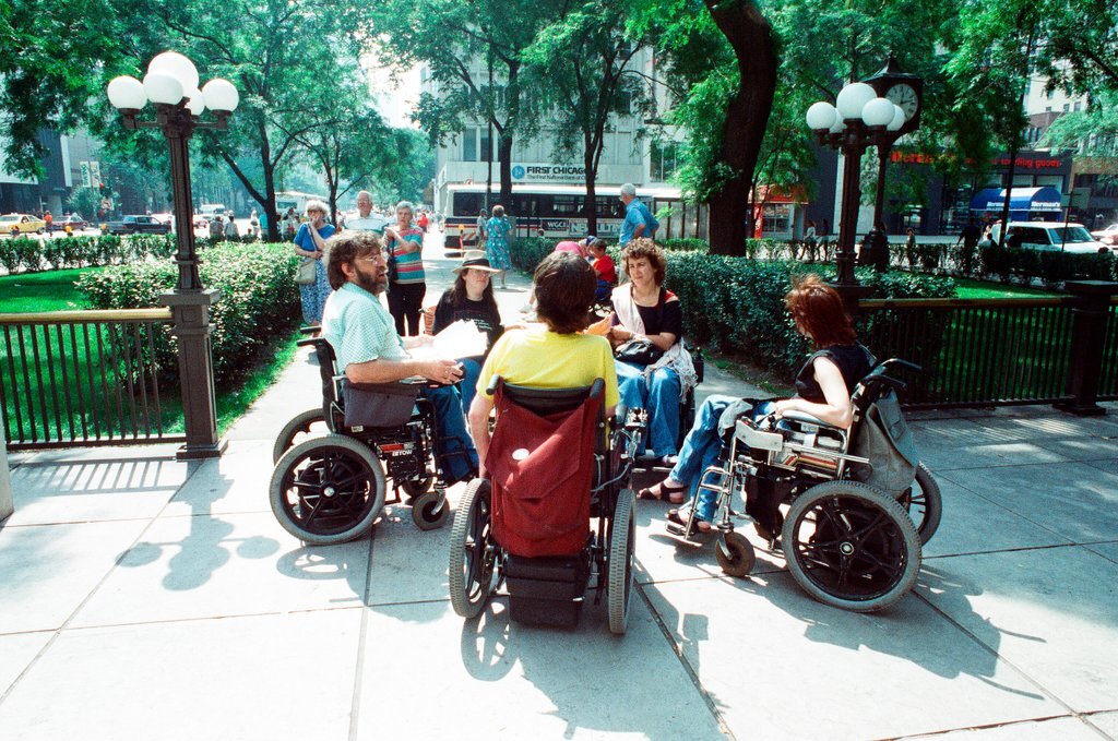 Disability rights activists demonstrate against telethon - Ellen Domke for Chicago Sun-Times