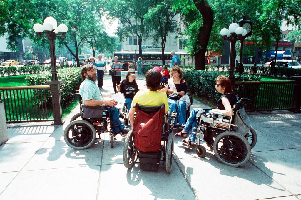 Disability rights activists demonstrate against telethon - Ellen Domke for Chicago Sun-Times