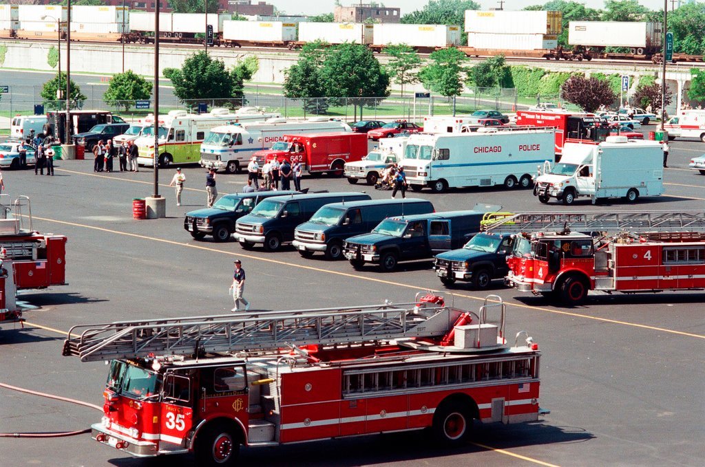 Chicago Fire Department leads terrorism drill at Comiskey Park - John H. White for Chicago Sun-Times