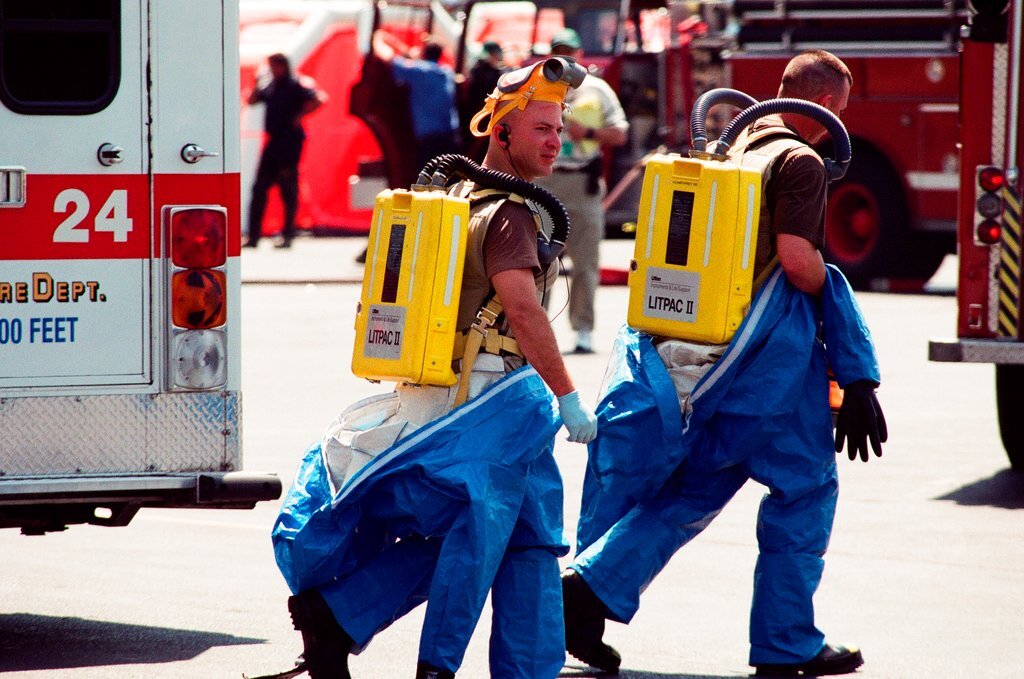 Chicago Fire Department leads terrorism drill at Comiskey Park - John H. White for Chicago Sun-Times