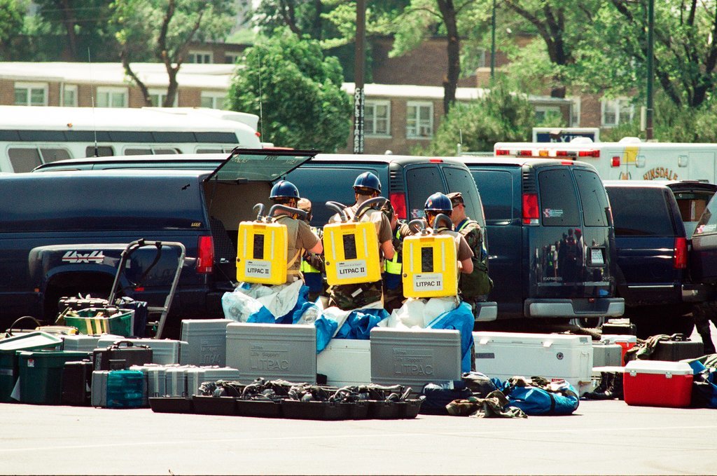Chicago Fire Department leads terrorism drill at Comiskey Park - John H. White for Chicago Sun-Times