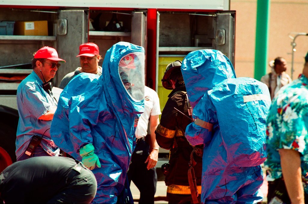 Chicago Fire Department leads terrorism drill at Comiskey Park - John H. White for Chicago Sun-Times