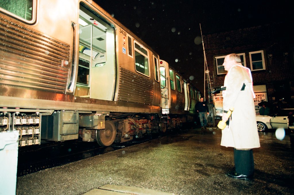 Car and train collide near the Rockwell Station - Jon Sall for Chicago Sun-Times