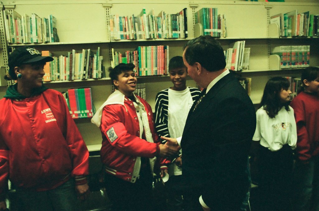 Mayor Daley at parent patrol meeting - Al Podgorski for Chicago Sun-Times