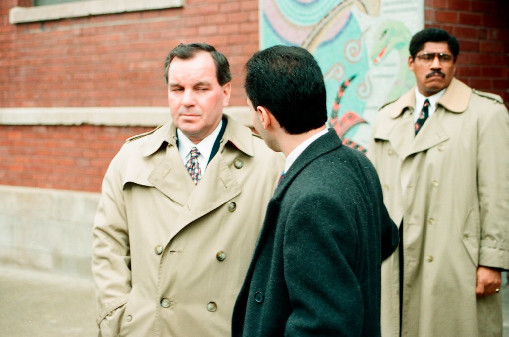 Mayor Daley at parent patrol meeting - Al Podgorski for Chicago Sun-Times