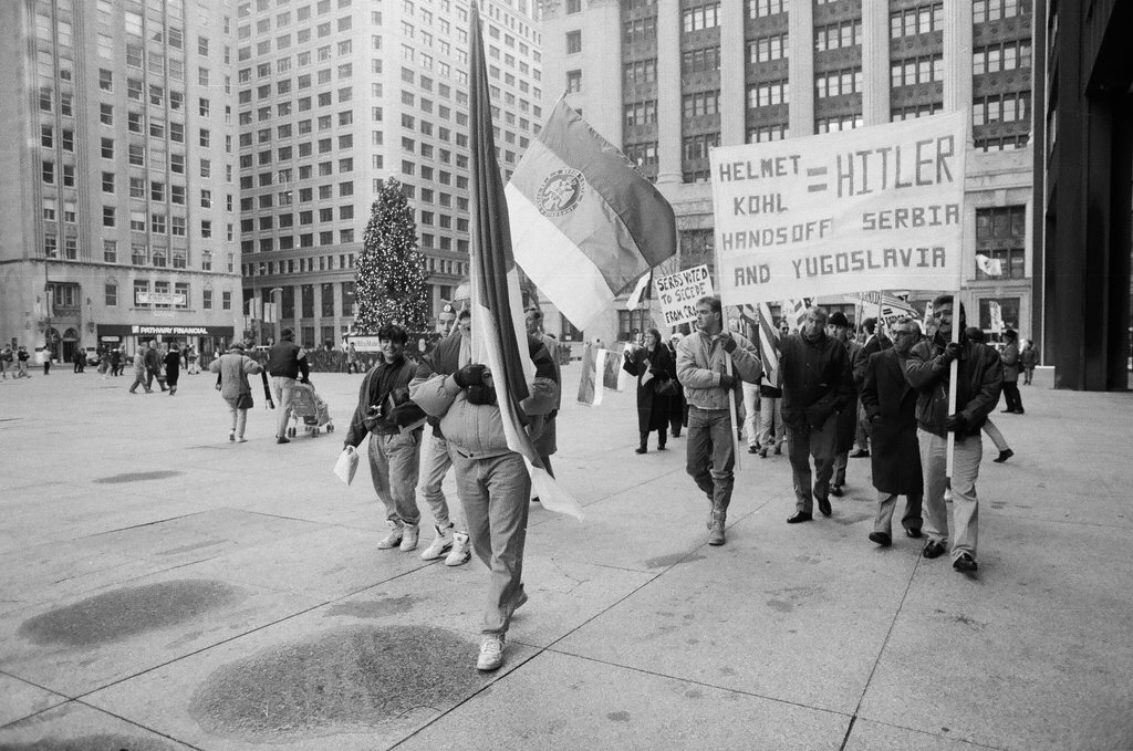 Serbian rally at Daley Plaza - Chicago Sun-Times
