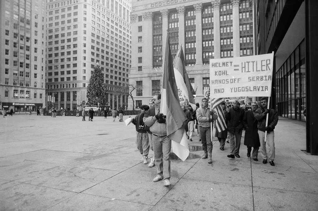 Serbian rally at Daley Plaza - Chicago Sun-Times