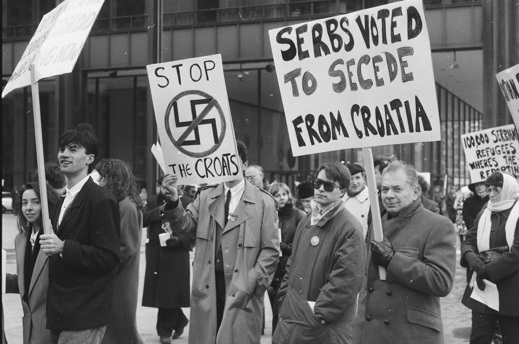 Serbian rally at Daley Plaza - Chicago Sun-Times