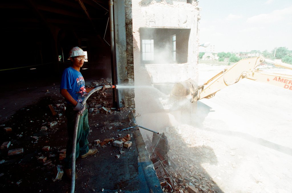 International Amphitheatre during demolition - Robert A. Davis for Chicago Sun-Times
