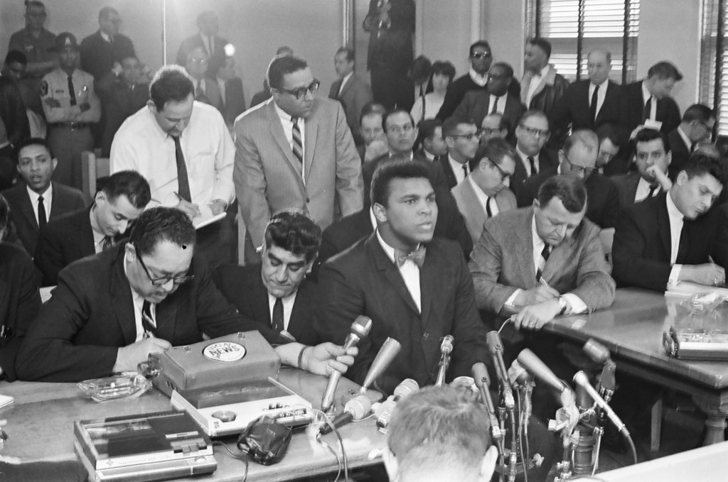 Cassius Clay (Muhammad Ali) hearing about Clay vs. Terrell fight - Bob Kotalik for Chicago Sun-Times