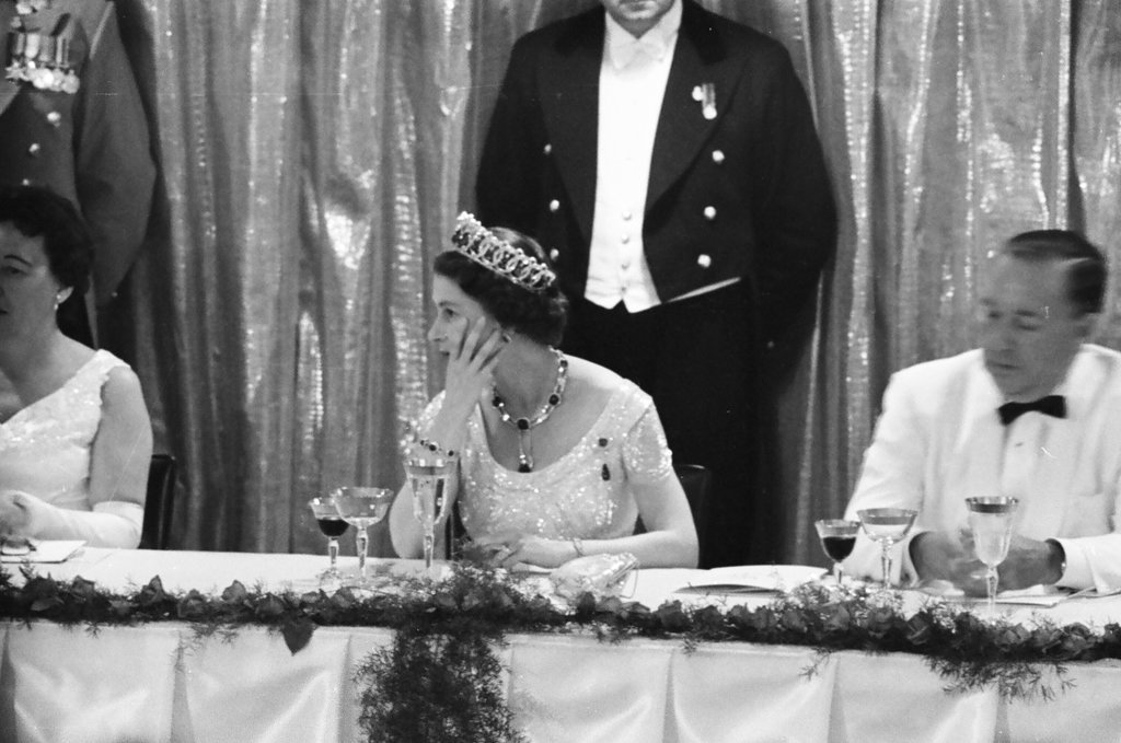 Queen Elizabeth and Prince Phillip attend banquet at the Hilton Hotel - Carmen Reporto for Chicago Sun-Times