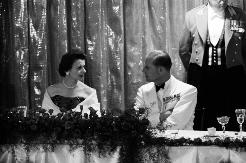 Queen Elizabeth and Prince Phillip attend banquet at the Hilton Hotel - Carmen Reporto for Chicago Sun-Times