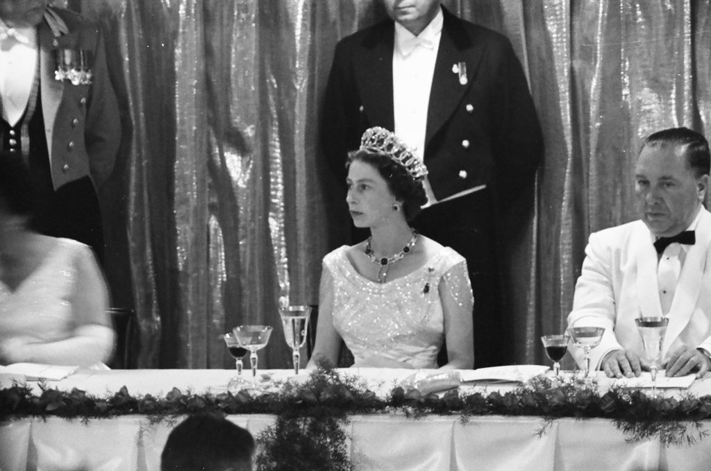 Queen Elizabeth and Prince Phillip attend banquet at the Hilton Hotel - Carmen Reporto for Chicago Sun-Times