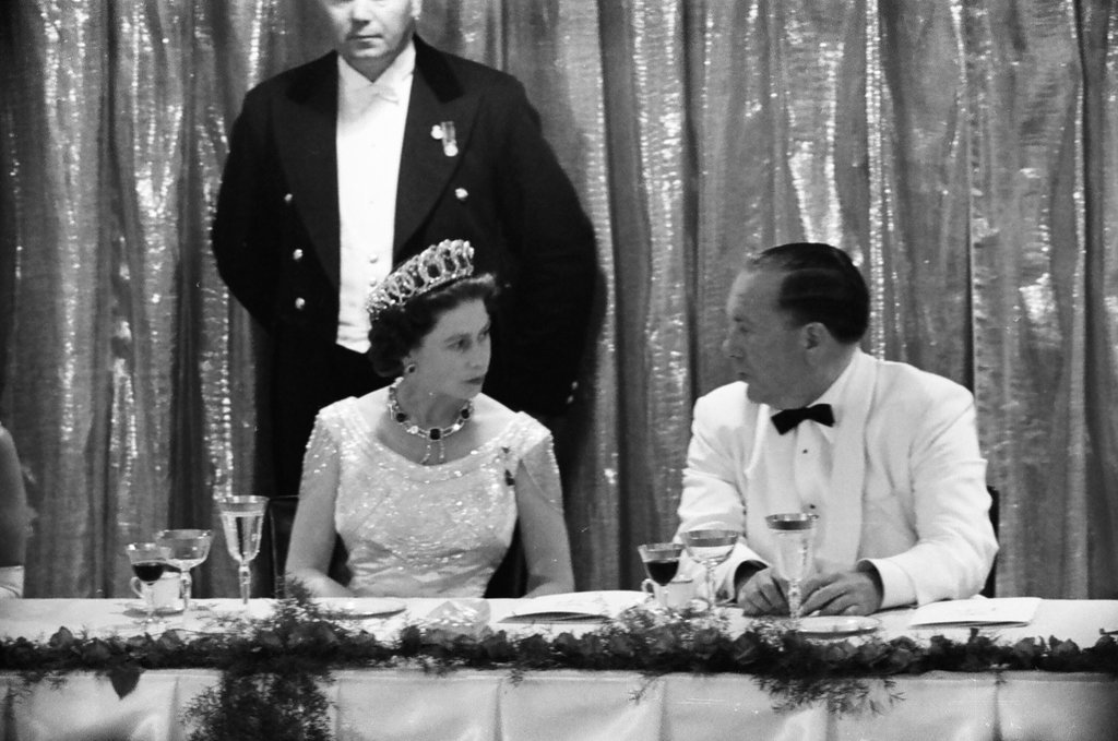 Queen Elizabeth and Prince Phillip attend banquet at the Hilton Hotel - Carmen Reporto for Chicago Sun-Times