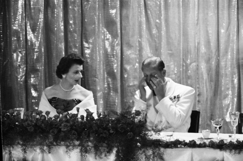 Queen Elizabeth and Prince Phillip attend banquet at the Hilton Hotel - Carmen Reporto for Chicago Sun-Times