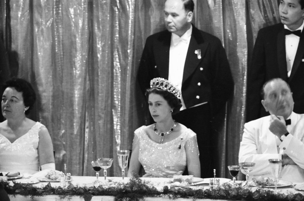 Queen Elizabeth and Prince Phillip attend banquet at the Hilton Hotel - Carmen Reporto for Chicago Sun-Times