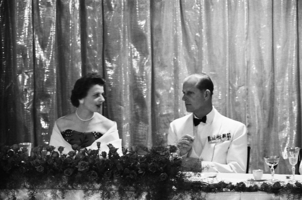 Queen Elizabeth and Prince Phillip attend banquet at the Hilton Hotel - Carmen Reporto for Chicago Sun-Times