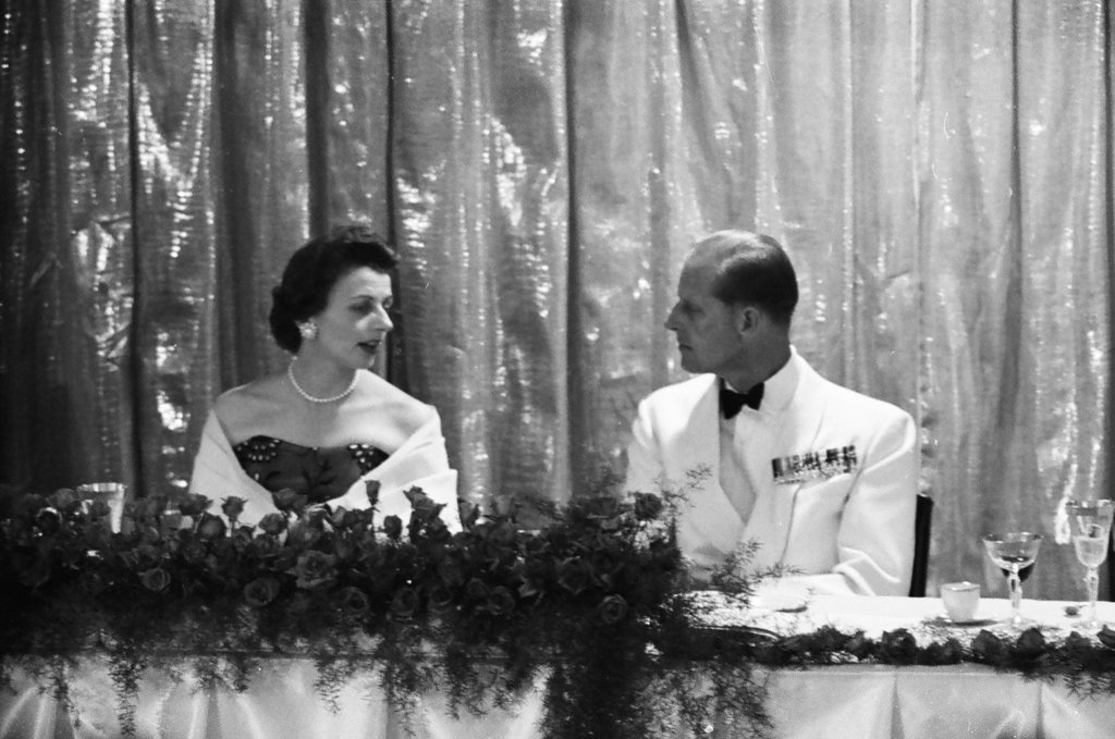 Queen Elizabeth and Prince Phillip attend banquet at the Hilton Hotel - Carmen Reporto for Chicago Sun-Times