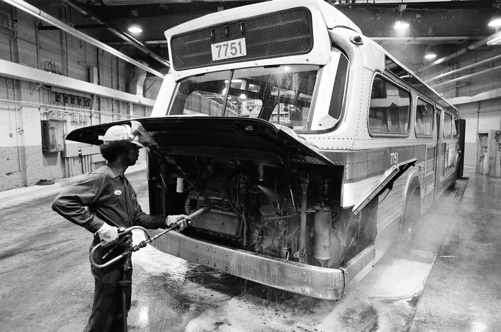 Buses at CTA garage - Chicago Sun-Times