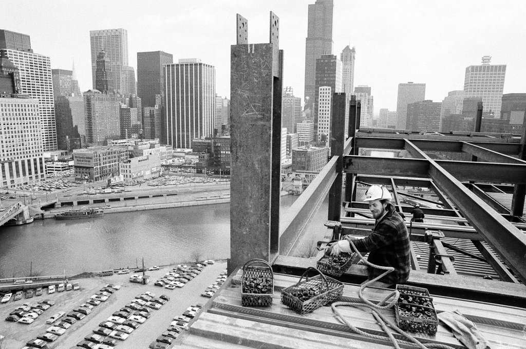 Garment Center under construction - Henry Herr Gill for Chicago Sun-Times